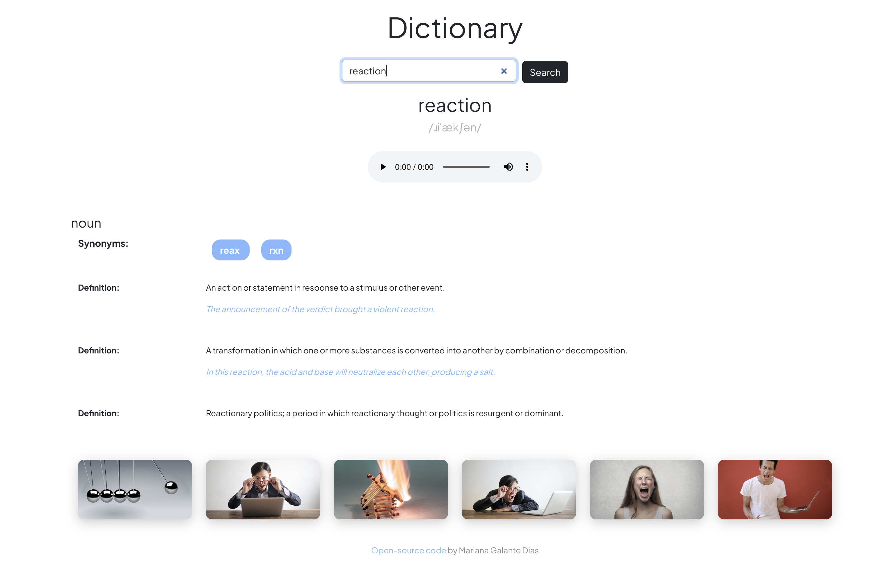 React Dictionary App